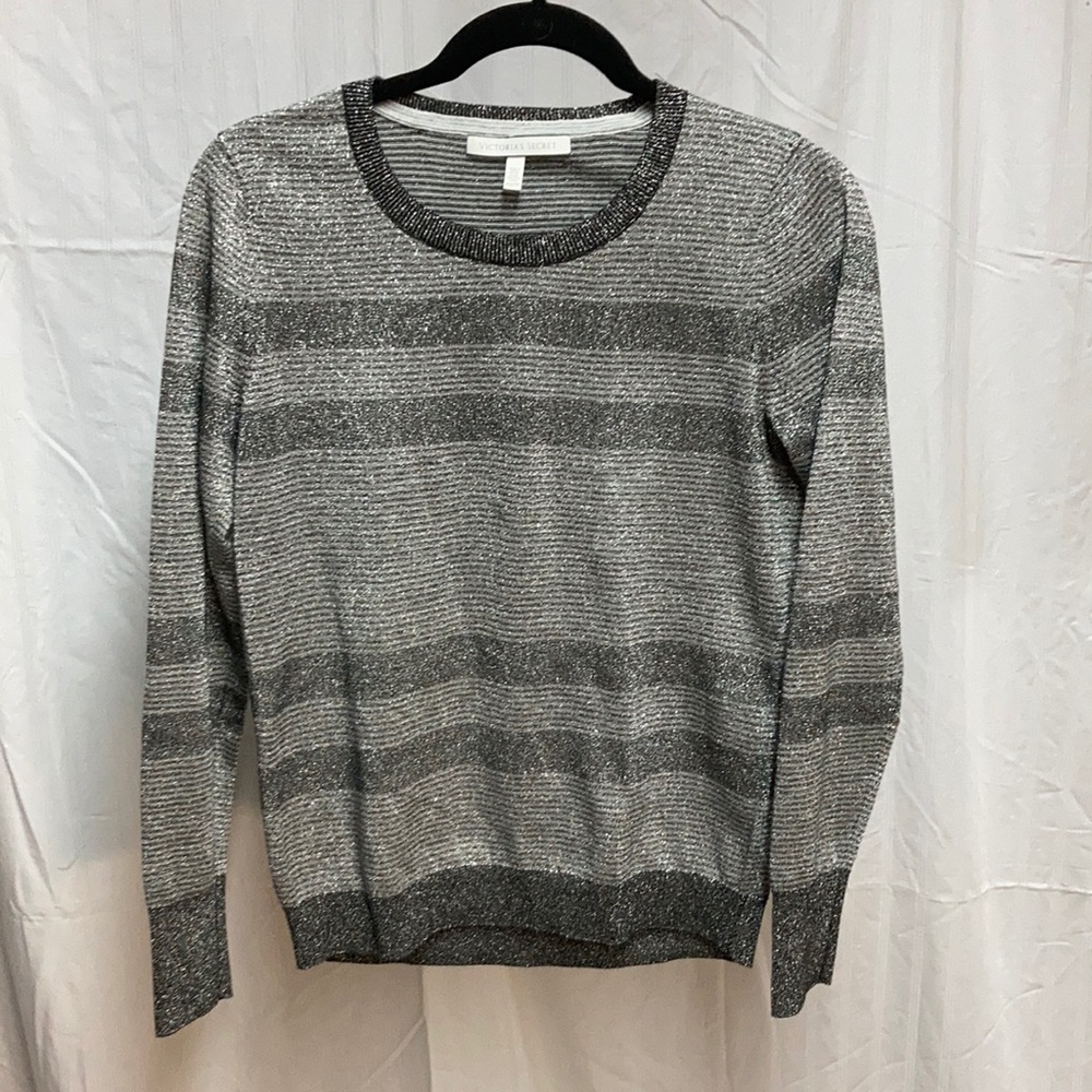 Victoria’s Secret | Gray Striped Glitter Top